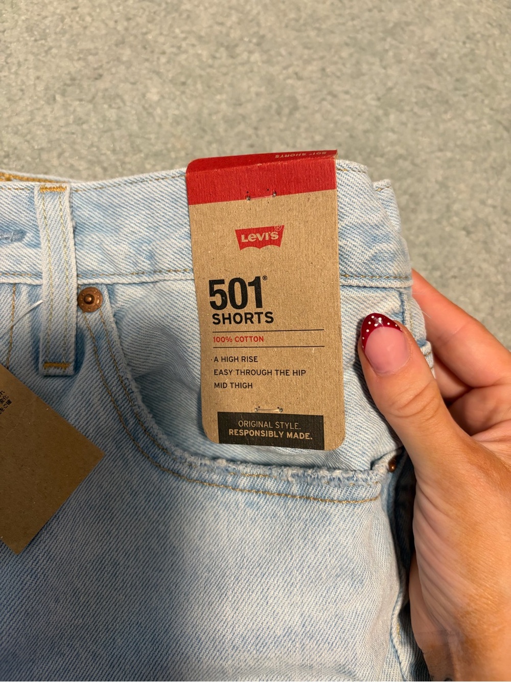 Levi's Light Blue 501 High-Rise Denim Shorts
